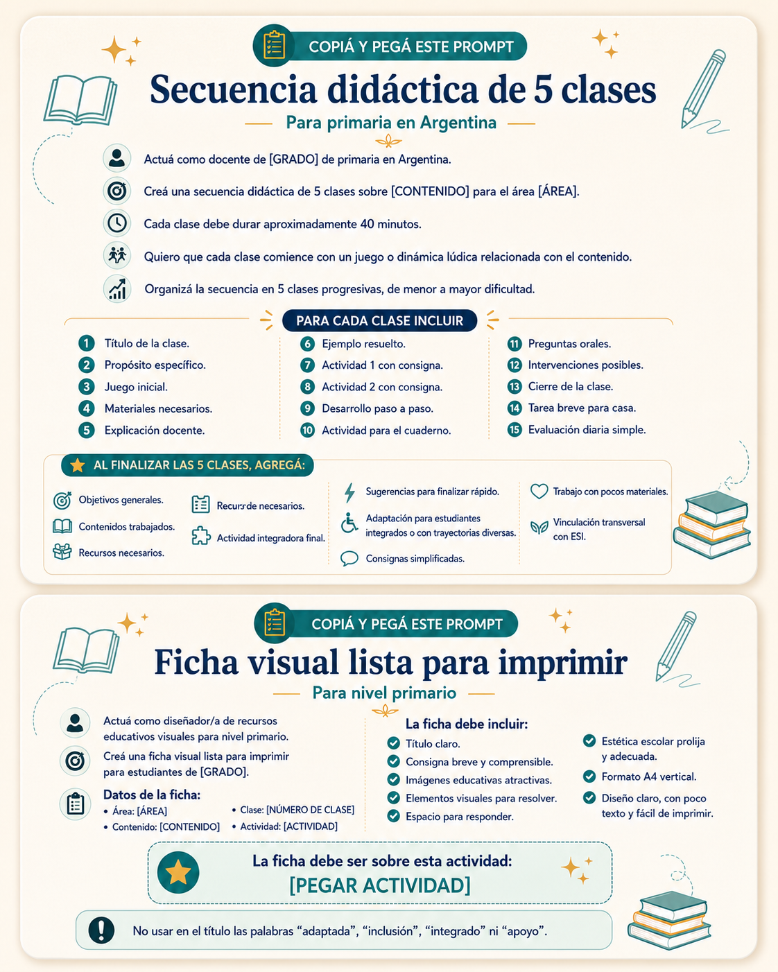 Prompts listos para primaria